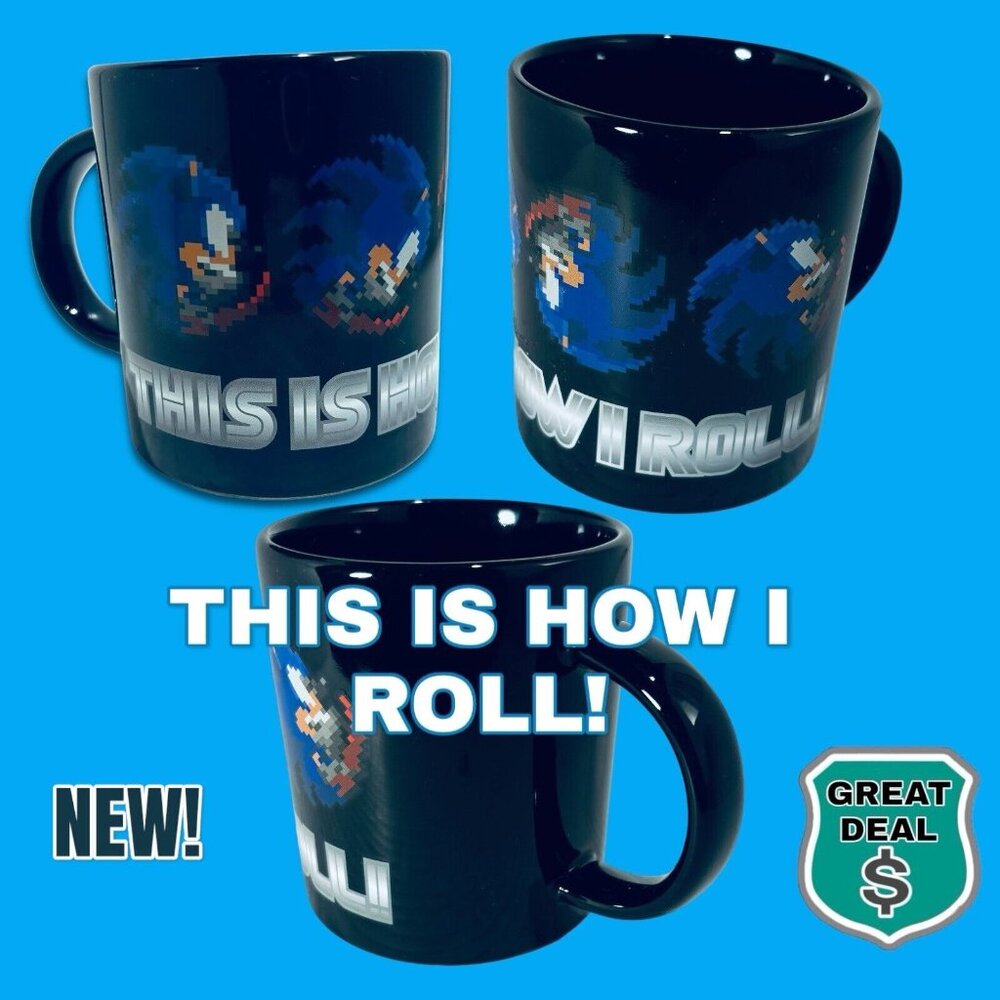 Sonic The HedgehogDark Blue 11oz Ceramic Coffee Mug. This Is How I Roll! NEW!